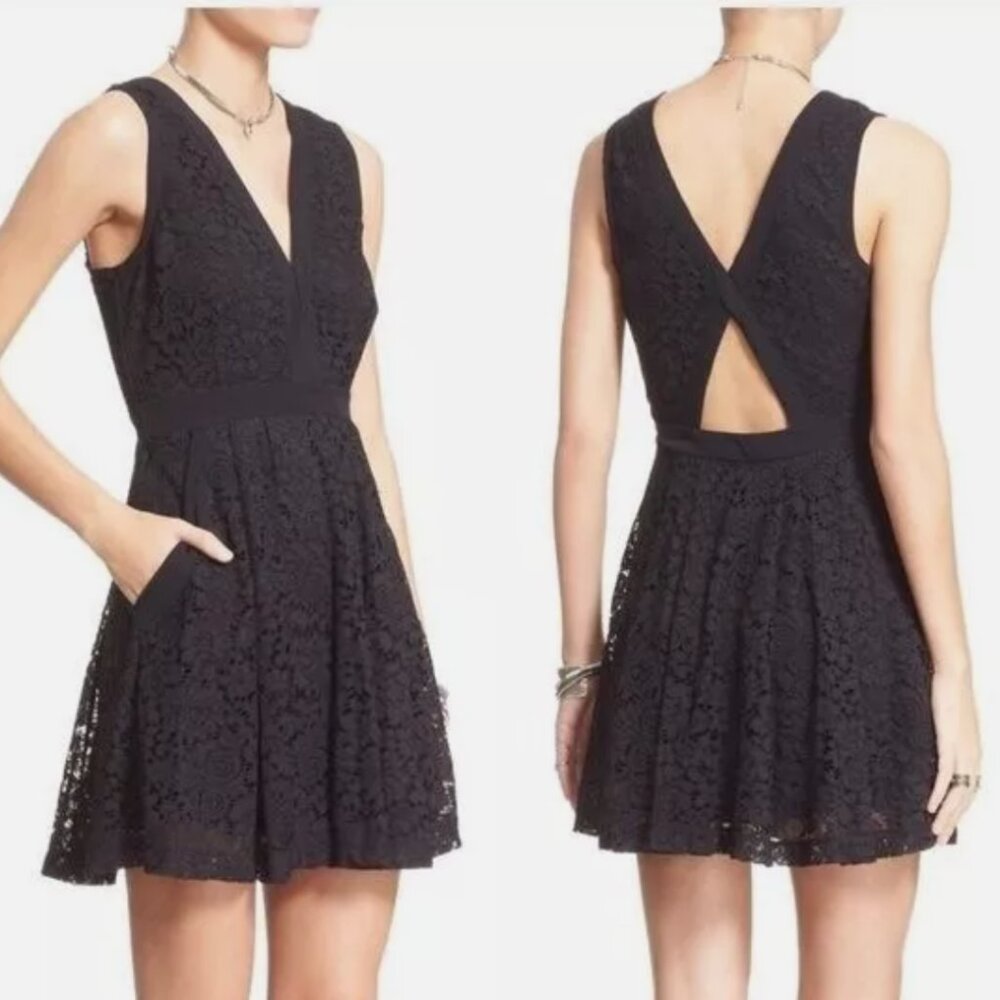 NWOT Free People Black lace dress - Picture 3 of 8